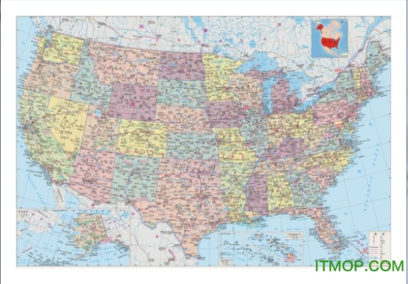 图全图高清版下载|美国地图高清中文版下载jpg