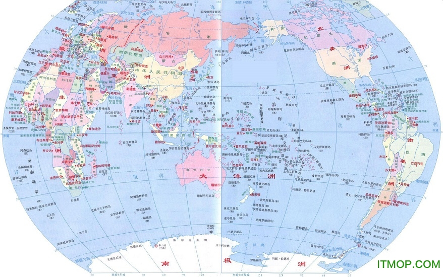 世界地图高清地名可见