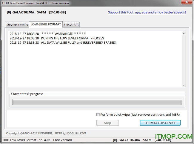 ̵͸񹤾(Hard Disk Low Level Format Tool) v4.05 Ѱ 0