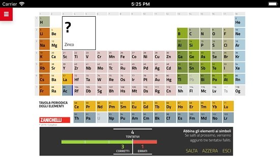 Tavola Periodica Zanichelli app