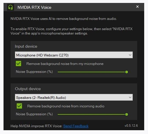 NVIDIA RTX Voice 声音降噪工具 V0.5.12.6