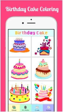 生日蛋糕涂色游戏