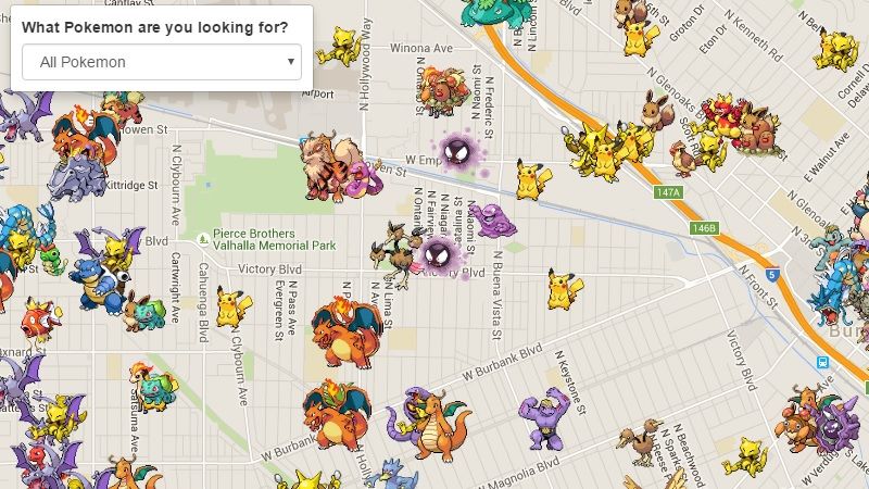 pokemon go精灵分布图