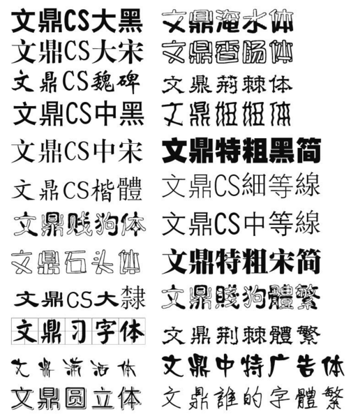 文鼎字体打包