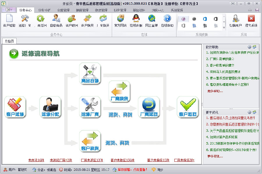 青丰售后返修管理系统 青丰售后返修管理系统