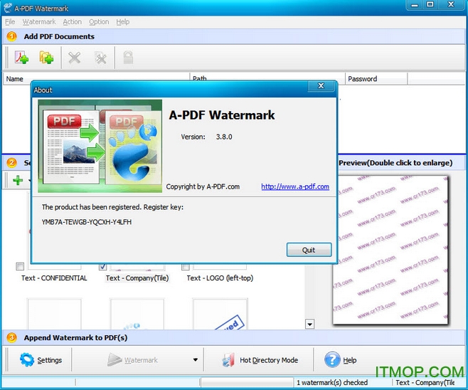 A-PDF Watermark(PDFˮӡ) v4.7.6 ɫ0