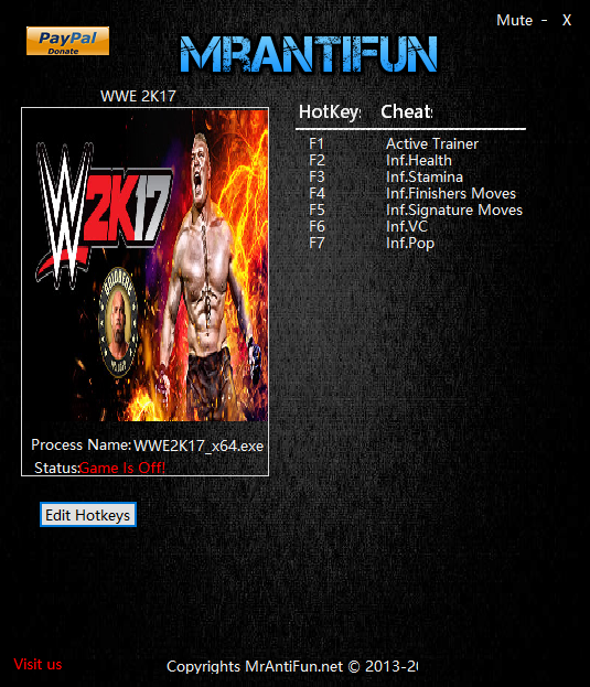 wwe2k17修改器 wwe2k17修改器