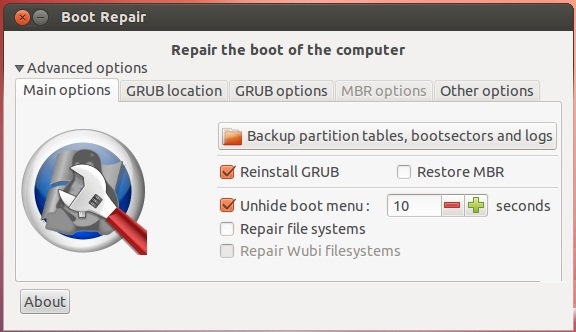 boot repair修复引导工具