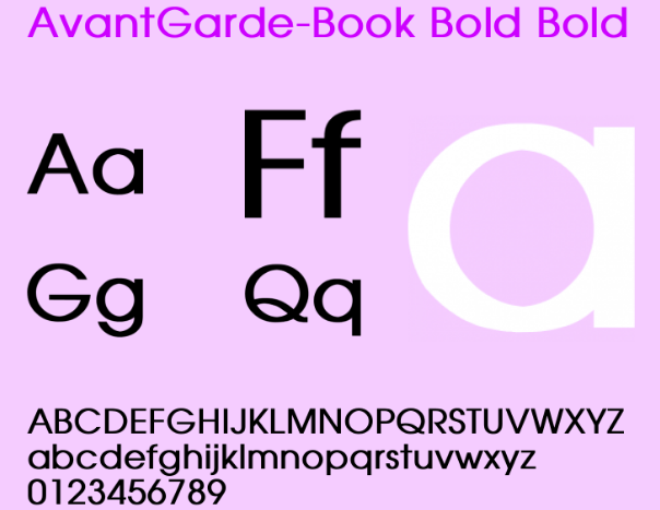 avantgardebook字体 avantgardebook字体