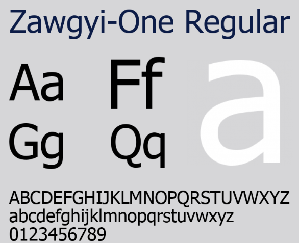 zawgyi one字体