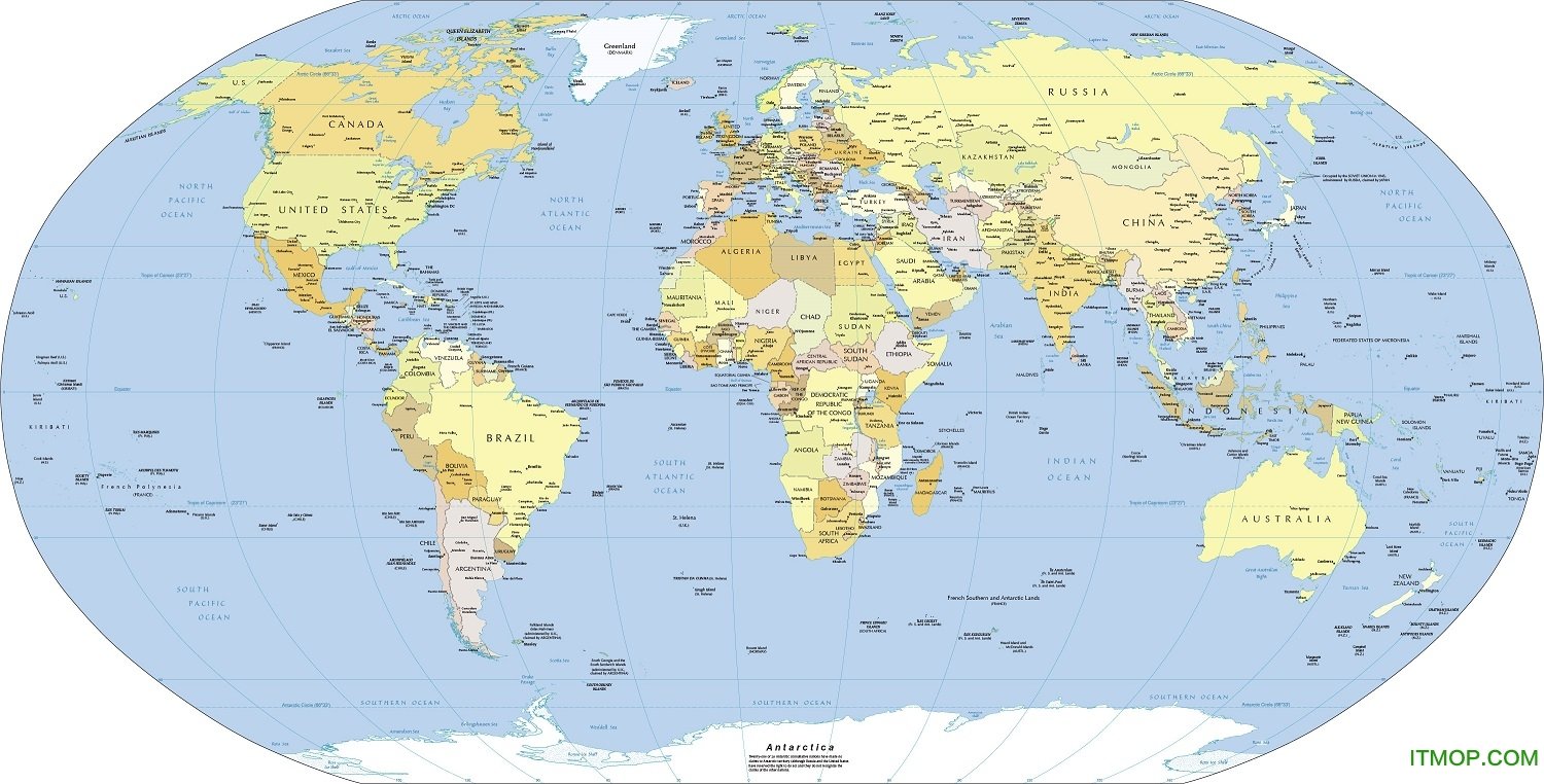 世界地图英文版超清下载-世界地图英文版高清版大图下载 -IT猫扑网