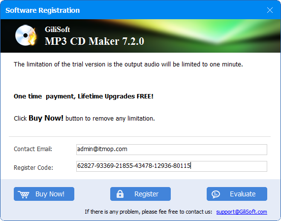 GiliSoft MP3 CD Maker破解版 GiliSoft MP3 CD Maker破解版