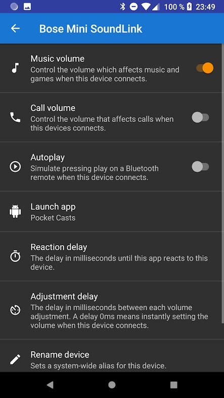 Bluetooth Volume Manager app