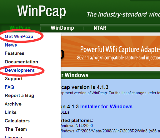 winpcap+winpcap