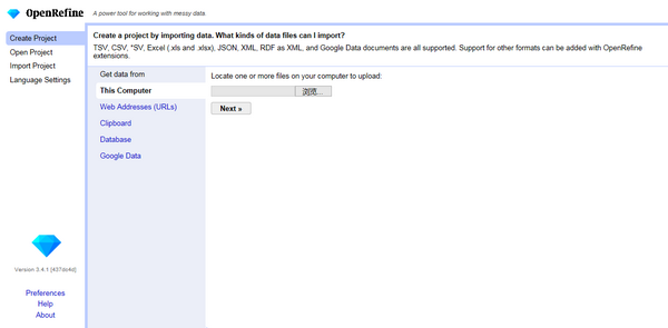 openrefineϴ v3.4.1 ° 0