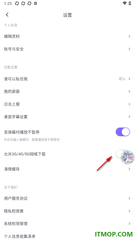 饭角手机版设置启用3G/4G/5G网络下载的方法