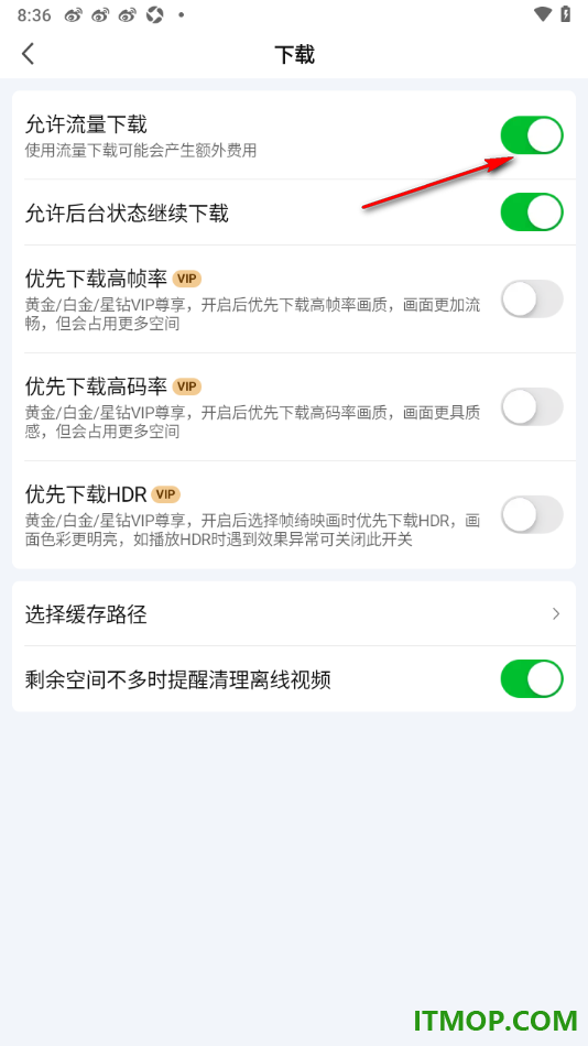 爱奇艺手机版设置允许流量下载的方法
