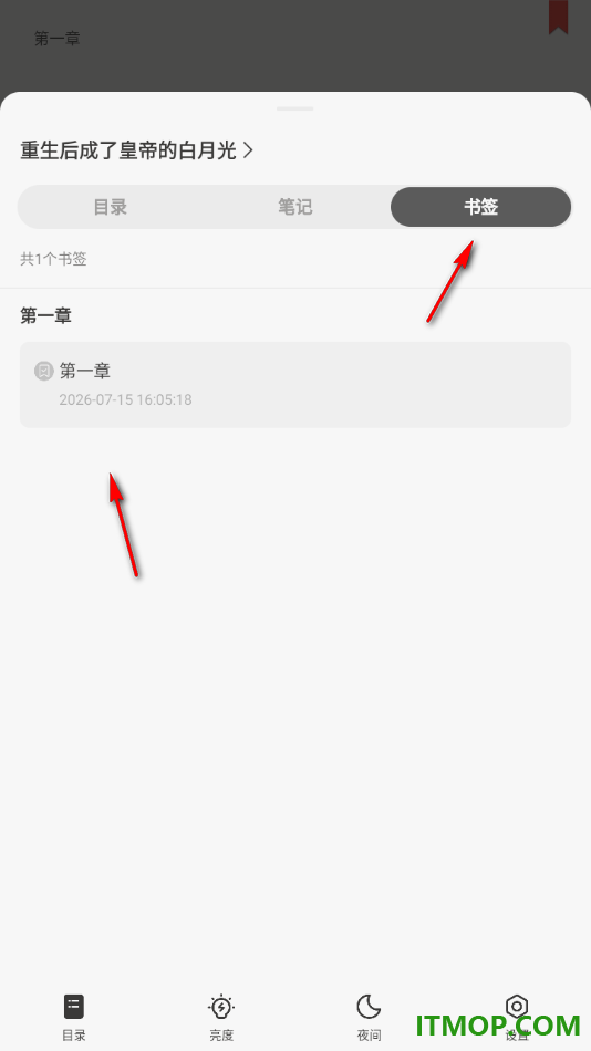 掌阅手机版设置添加书签并打开目录查看书签的方法
