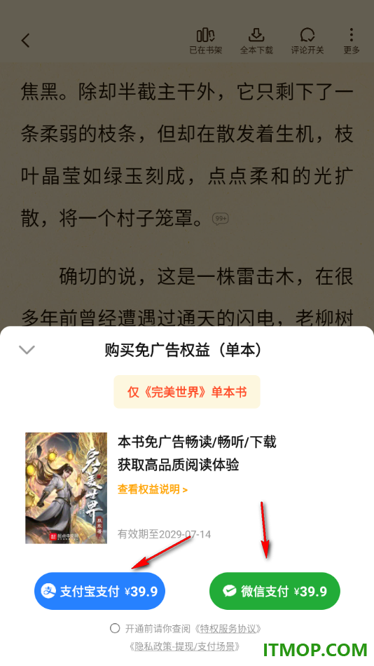 七猫免费小说手机版设置购买本书一键免除广告的方法