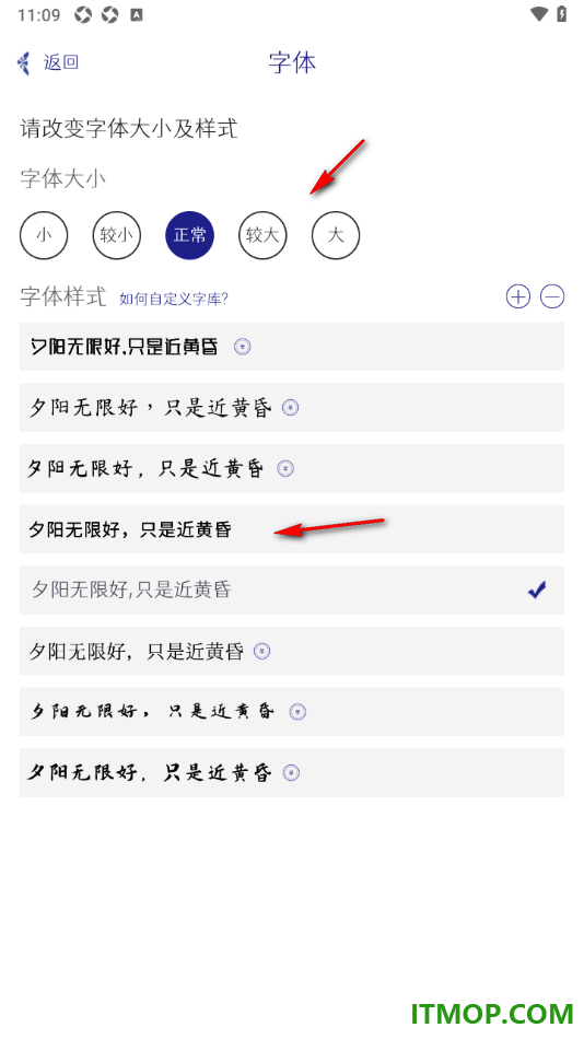 每日记手机版设置更改界面字体大小和字体样式的方法