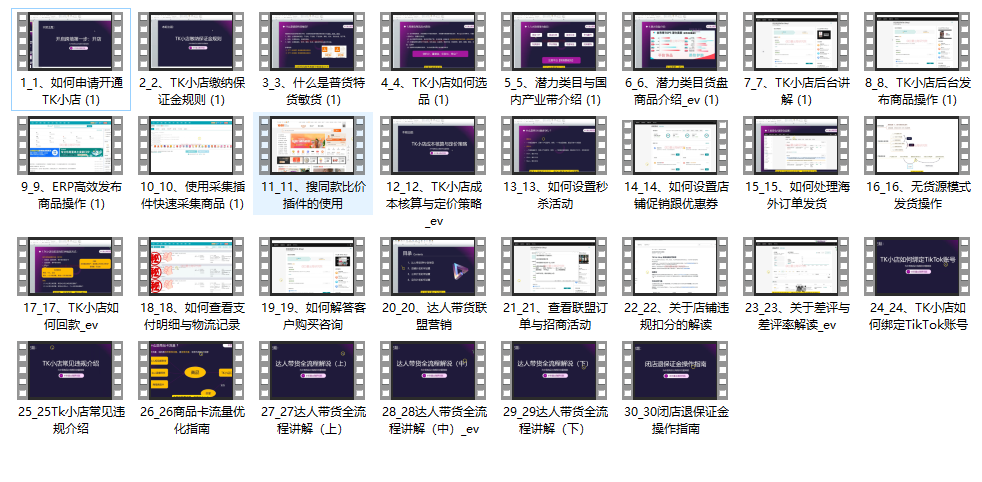 TikTok小店运营全链路课：30节实操+跨境避坑指南，30天搭建出海业务闭环下载  0