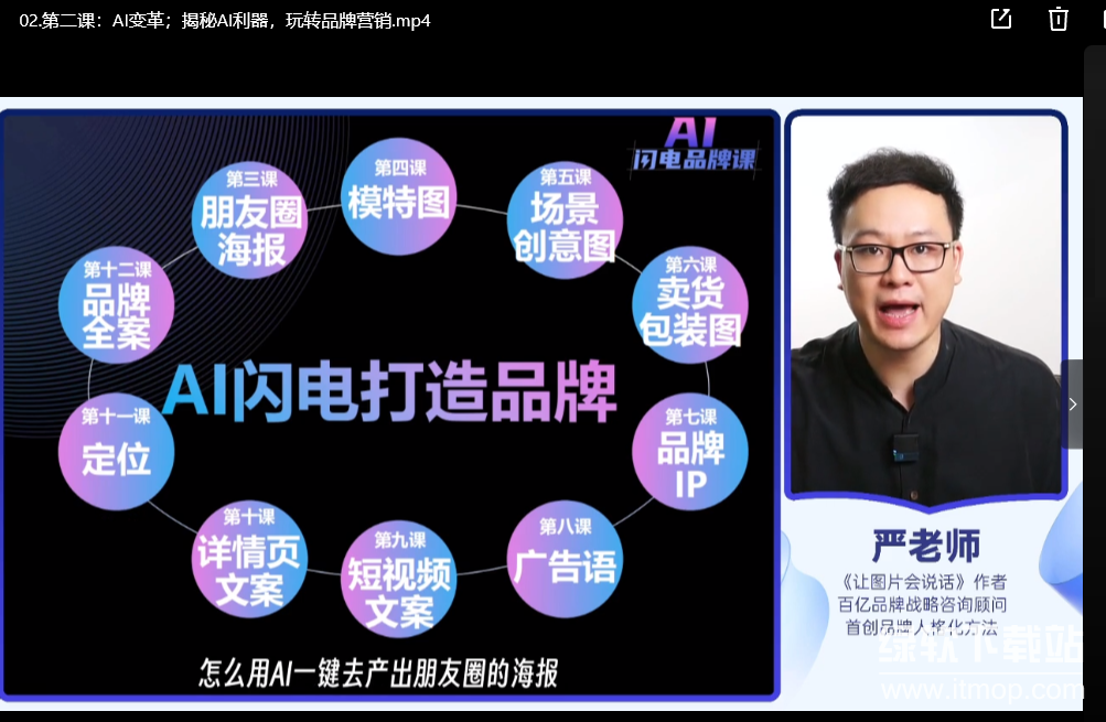 AI闪电品牌课，一键写广告语，3秒出创意图，7天打造品牌，引爆流量下载  1