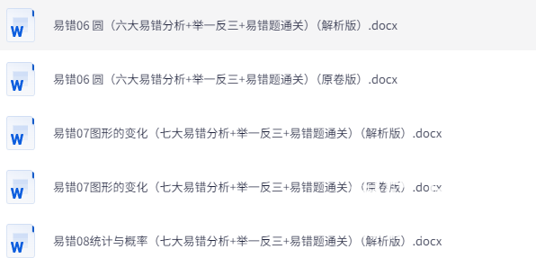 2024年中考易错题梳理（数学英语物理化学）下载  2