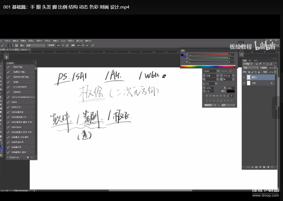 板绘教程100集：零基础到进阶手绘完全指南（附Procreate/PS笔刷）下载  1