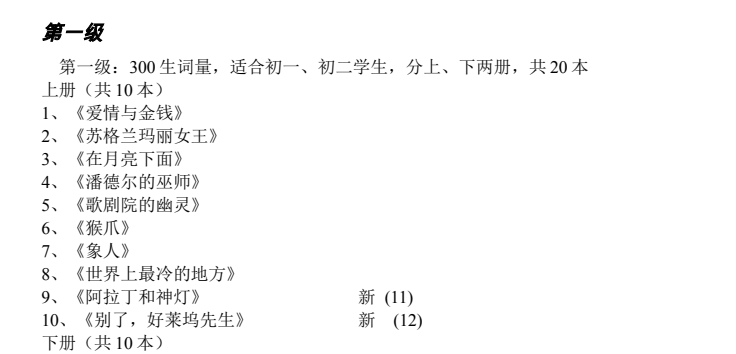 牛津书虫中小学分级阅读：英文名著PDF电子书+MP3音频下载  2