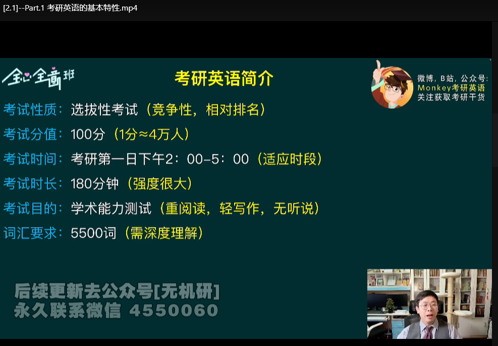 2026考研英语全程班：Monkey老师零基础到精通下载  1
