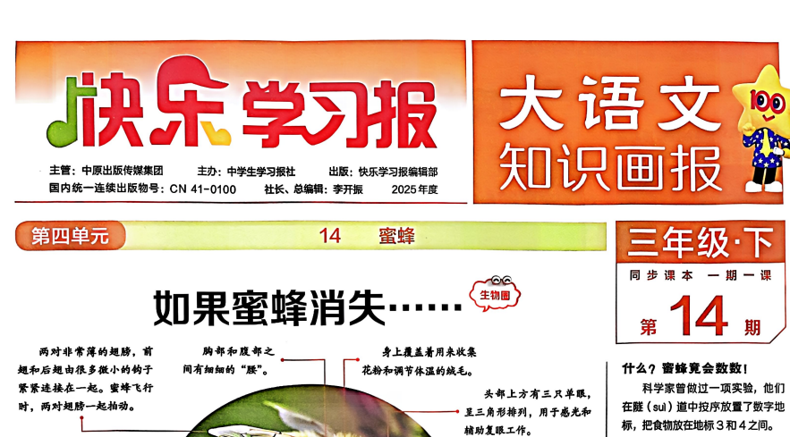 2025新版大语文知识画报：小学语文1-6年级下册(1-19期)快乐学习报