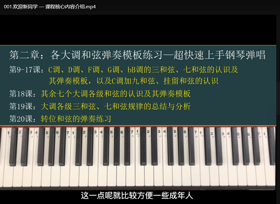 野路子钢琴弹唱100天速成系统课：零基础快速上手弹唱技巧下载  1